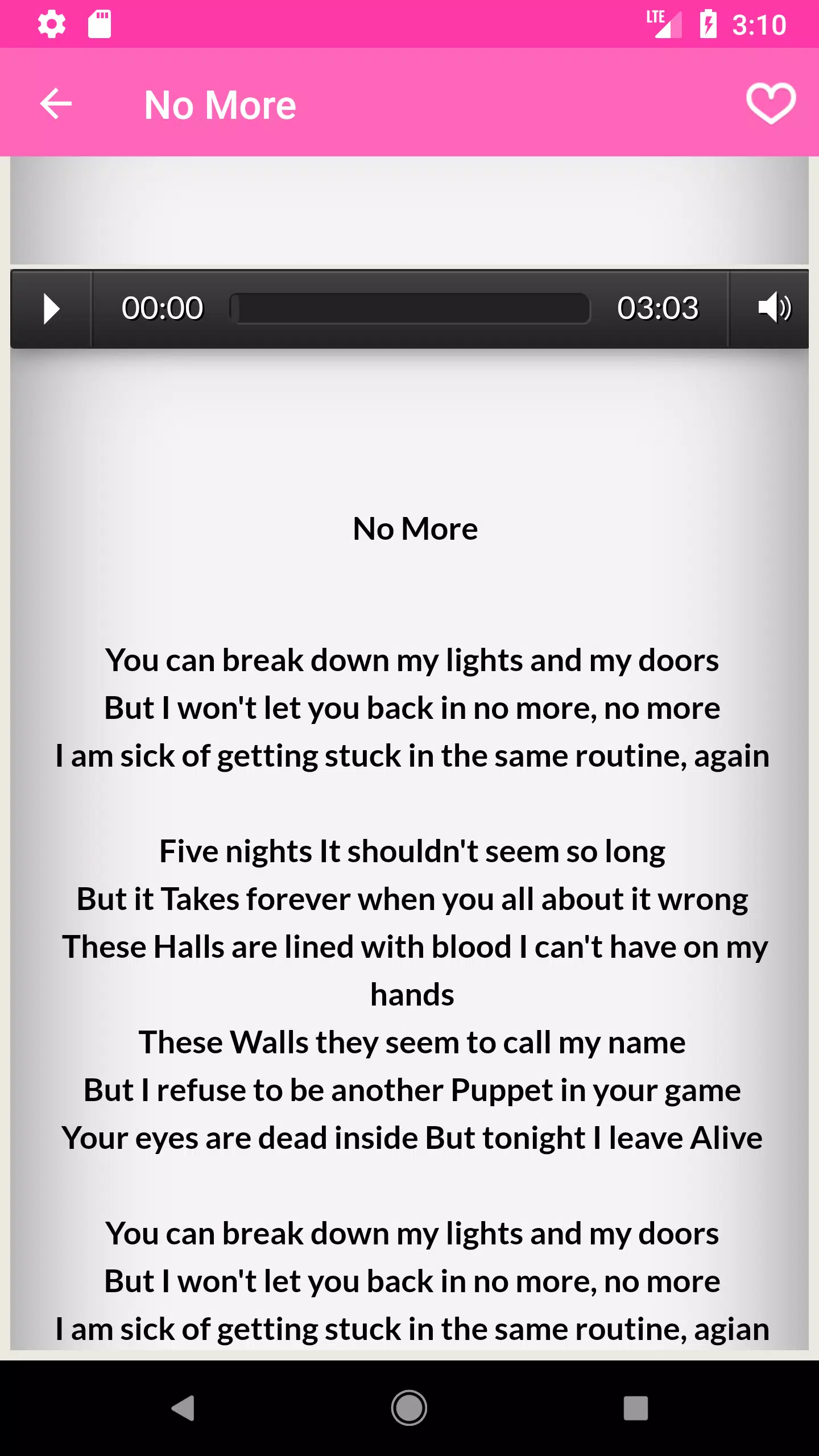 About: Lyrics FNAF 1 2 3 4 5 6 Songs Free (Google Play version