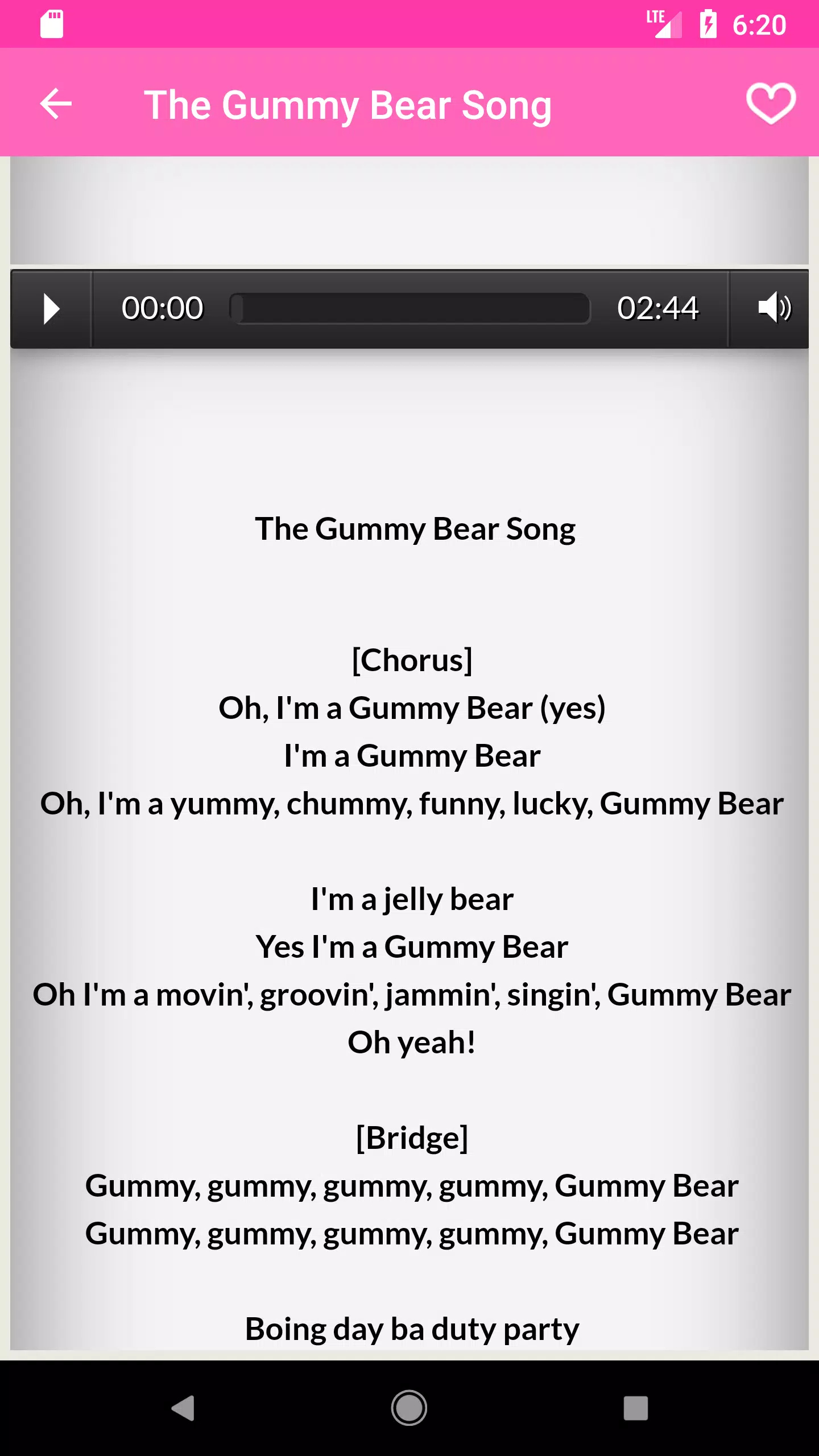 Lyrics to my song! Go to my site, gummibar.net, for more #lyrics and  languages!