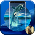 Blue Whale Crazy Analog Digital Android Clock 2017
