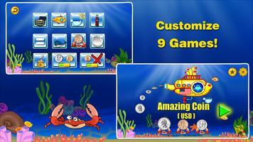 Amazing Coin(USD) -#1 Coin learning games for kids Plakat