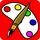 cartoon kid coloring book app icône