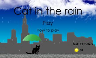 Poster Cat in the rain