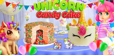 Torta di caramelle all'unicorno