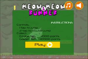 Cat games Fun Meow Meow Runner 포스터
