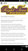 Right Time African Takeaway تصوير الشاشة 3