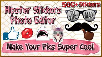 Hipster Stickers Photo Editor Affiche