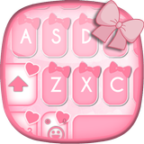 Pink Bow Keyboard - Cute and girly Keyboard icône