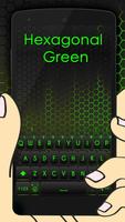 Hexagonal Green Keyboard Affiche