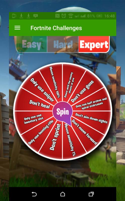 fortnite challenges wheel skrinshot 2 - wheel of fortnite guns
