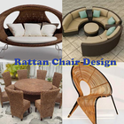 Chaise en rotin Design icône