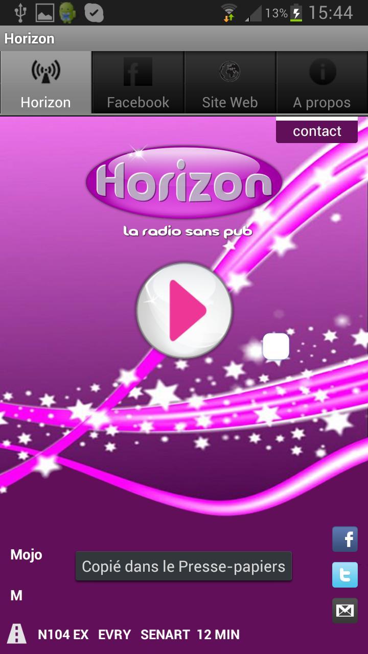 Horizon - La RADIO sans PUB APK pour Android Télécharger