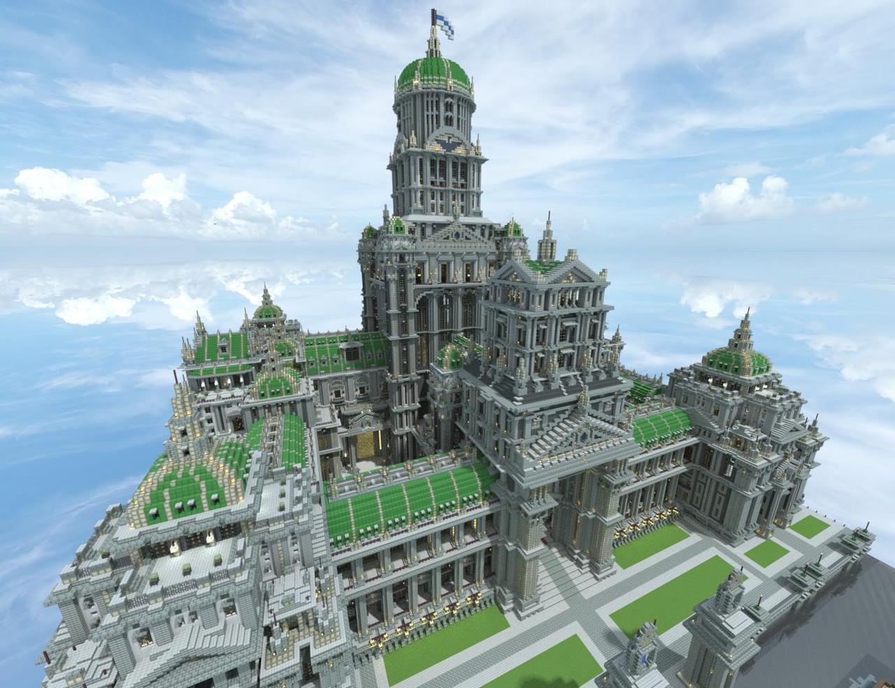 【Minecraft】我的世界 中国风建筑-新天堂(延时摄影/附地图) - JerenVids_哔哩哔哩_bilibili