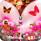 Pink Butterfly Zip Unlock Zeichen