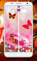 postal rosada de la mariposa Poster