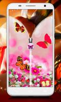 Pink Butterfly Zip Unlock capture d'écran 1