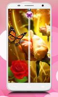 Pink Butterfly Zip Unlock capture d'écran 3