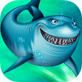 Angry White Shark Race Attack icon