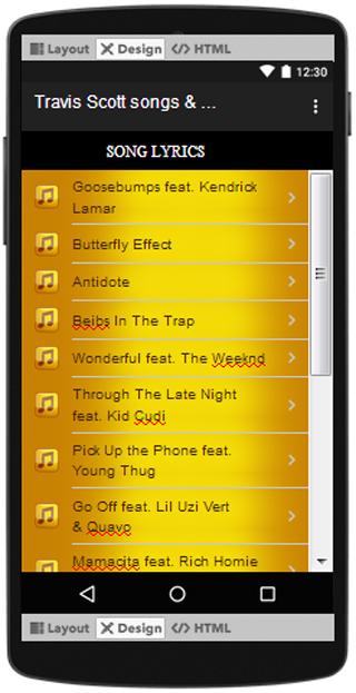 Travis Scott Cancoes E Letras Quente Para Android Apk Baixar