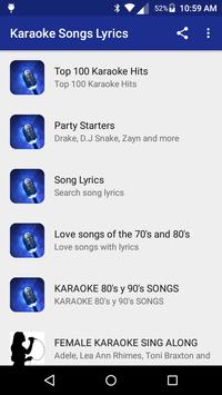 karaoke songs lyrics for