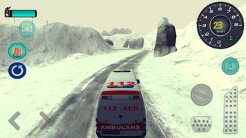 Ambulanc conduire sur la neige Affiche