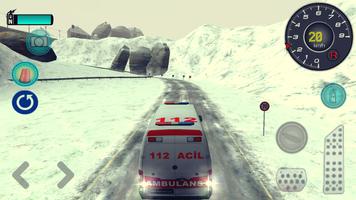 Ambulanc conduire sur la neige capture d'écran 1