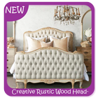Tête de lit en bois rustique créative icône