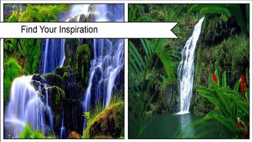 3D Wallpaper Waterfall Swan পোস্টার