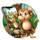 Kawaii Cute Brown Cartoon Monkey Theme icono