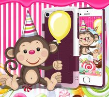 Kawaii Cute Candy Monkey Theme تصوير الشاشة 2