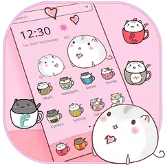 Kawaii gatinha tema copo gato wallpaper Cup cat