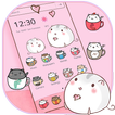 Kawaii Kitty tema cangkir kucing Wallpaper