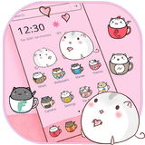 كوايي كيتي موضوع كأس القط خلفيات Kawaii kitty أيقونة