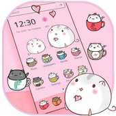 Cute Cup Cat Theme Kitty Wallpaper & icon pack आइकन