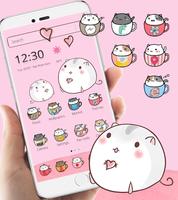 كوايي كيتي موضوع كأس القط خلفيات Kawaii kitty الملصق