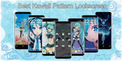 Hatsune Miku Pattern Lockscreen and Wallpaper Affiche