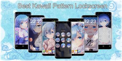 Rem (レム) Pattern Anime Lock Screen Wallpaper Plakat