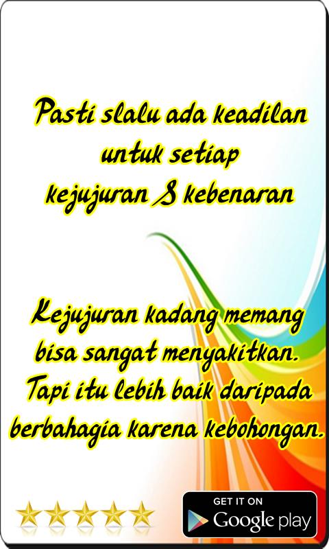 Kata Mutiara Kejujuran Menyentuh Hati Screenshot Kata Mutiara Kejujuran Menyentuh Hati Screenshot
