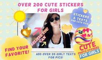 Cute Photo Stickers for Girls capture d'écran 1