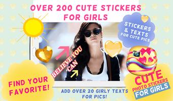 Cute Photo Stickers for Girls imagem de tela 1