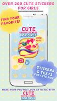 Cute Photo Stickers for Girls capture d'écran 2