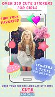 Cute Photo Stickers for Girls capture d'écran 3