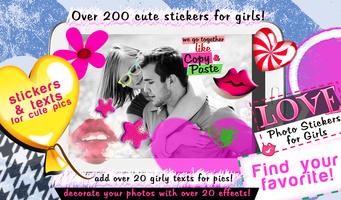 Love Photo Stickers for Girls captura de pantalla 1