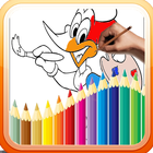 woodpecker coloring pages game free icon