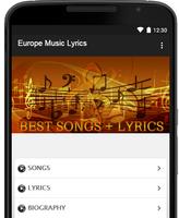 Europe Music Lyrics الملصق