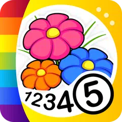 Kids Flower Color by Number Icon