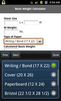 Kelly Paper Basis Weight Calc capture d'écran 2