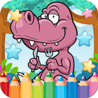 Dino Paint Draw Coloring Book आइकन