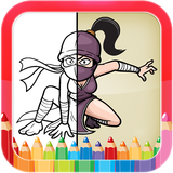 ﻿Ninja Coloring book game for kids icon