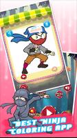 ﻿Ninja Coloring book game for kids poster