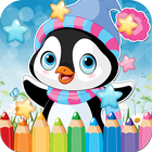 Penguin Drawing Coloring Book icône